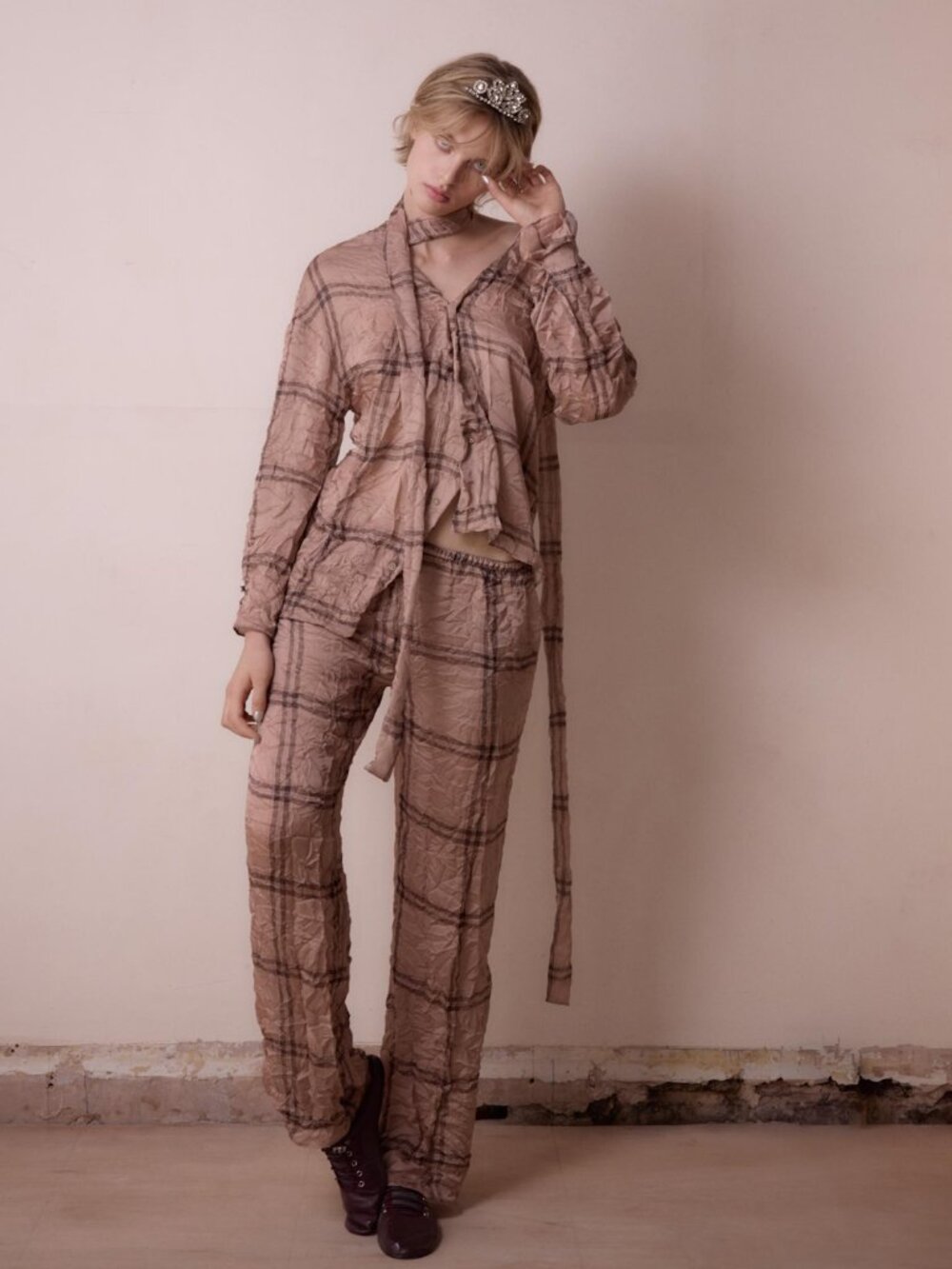 NWT Zara Crinkled Chiffon Trousers Size S